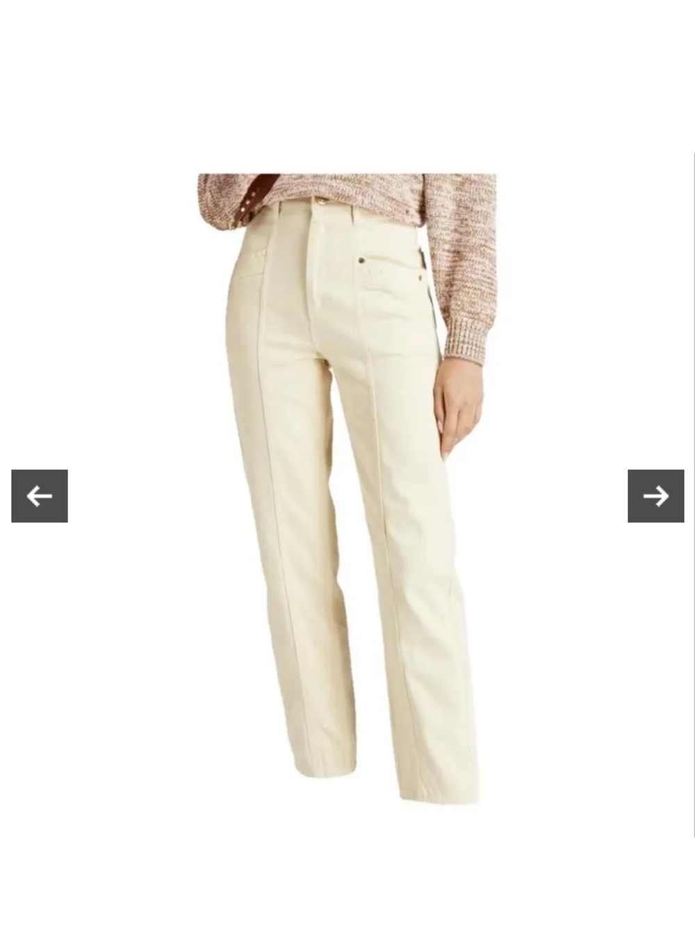 Sandro - Ecru Straight Jeans - Size 38